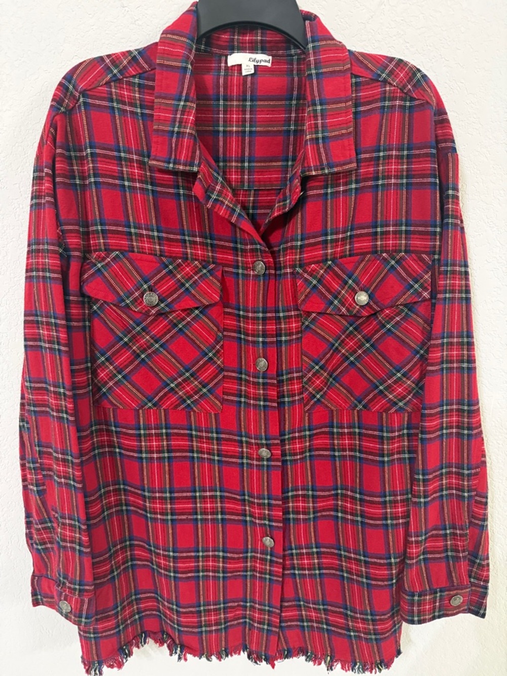 Lilypad Red Plaid Button-Down Shirt